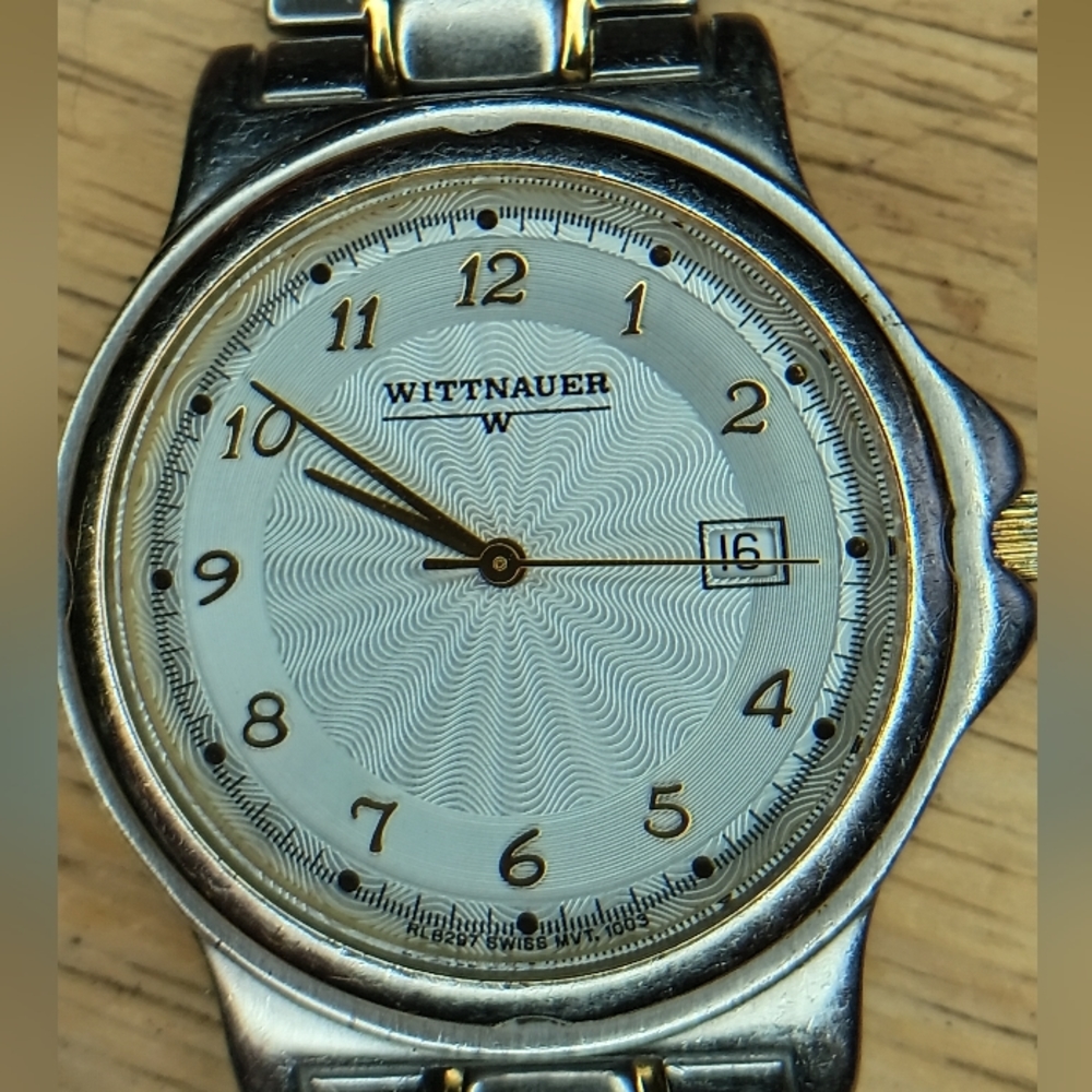 X 1980s vintage men's Wittnauer watch Stainless Steel  Silver face & Gold face